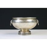 1960s silver hallmarked twin handled bowl, Humble Duty 1000 Guineas jockey Lester Piggott, having