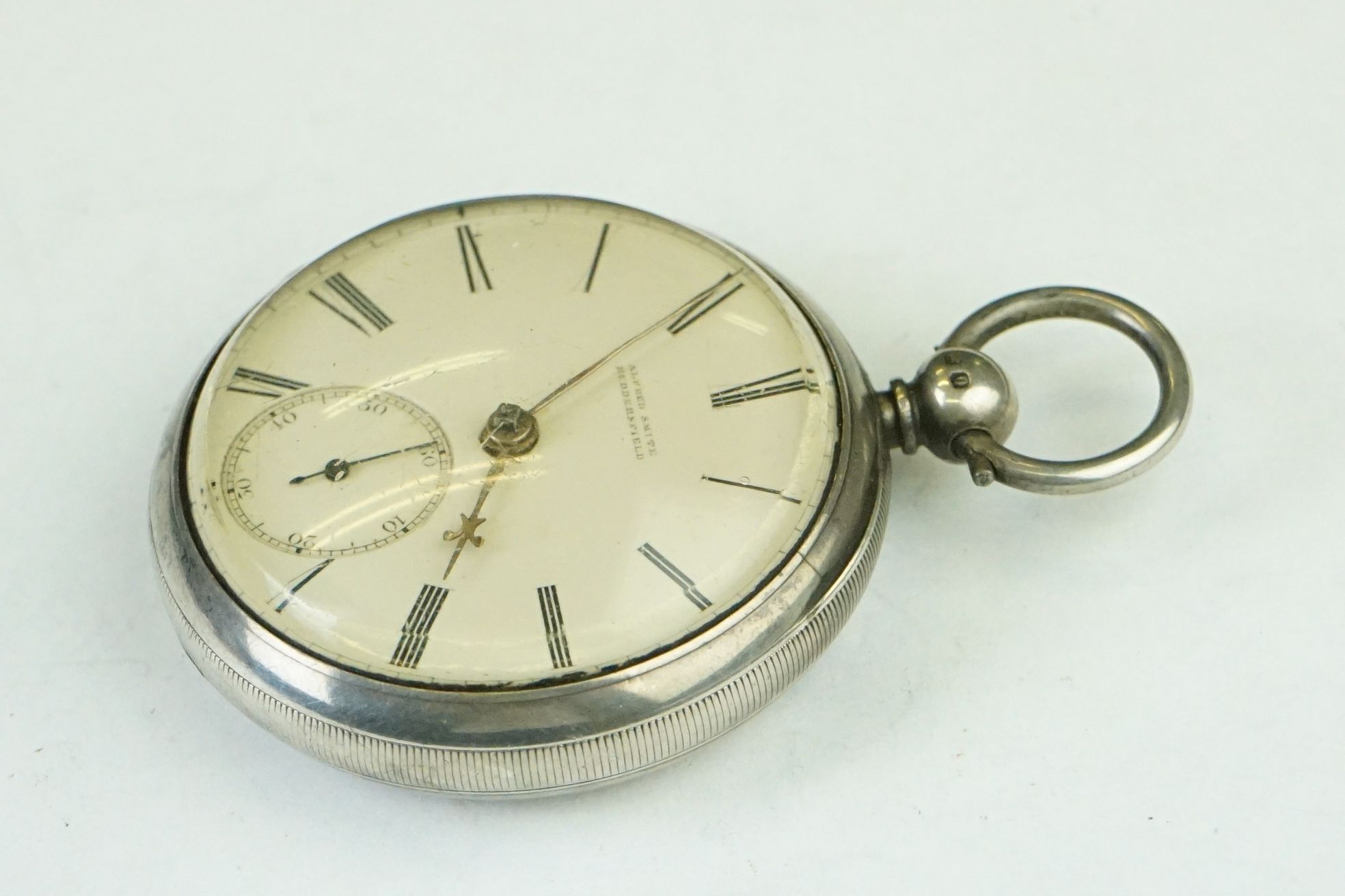 Victorian silver open face key wind pocket watch, Alfred Smith of Huddersfield, cream enamel dial - Image 3 of 7
