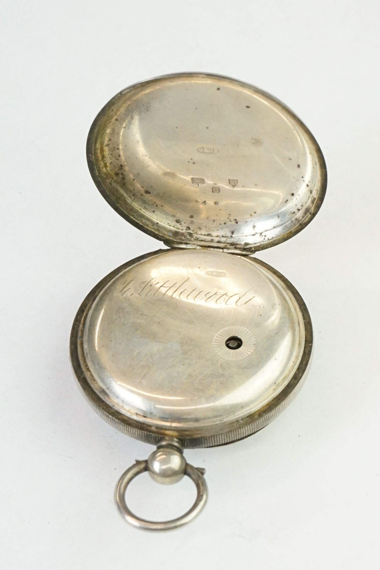 Victorian silver open face key wind pocket watch, Alfred Smith of Huddersfield, cream enamel dial - Image 5 of 7