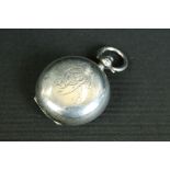 George V silver sovereign case of typical plain polished form, with engraved initials to front,