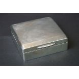 Mid 20th Century silver cigarette box, in the Art Deco style, with engine turned decoration to