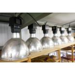 Six Large Industrial Conical Light Fittings with Thorlux Integral Ballast Units, approx. 78cm high