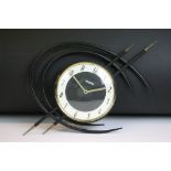 Bayard 1960's French Modernist wall clock, the black & white dial with Arabic numerals. Measures