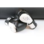 Pair of Ringside 16-oz Black and White Boxing Gloves, signed