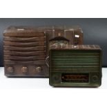 Mid 20th C Brown Bakelite Westminster Radio, Model ZA 617 (49.5cm wide); plus a Cambridge brown