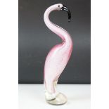 Murano Glass Flamingo, approx 34cm high