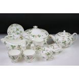 Wedgwood 'Wild Strawberry' pattern tea & dinner ware, pattern no. R 4406, to include teapot & cover,