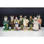 Set of Eight Beswick English Country Folk porcelain figures, numbers ECF1 - ECF8, to include