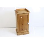 Victorian style Pine Pot Cupboard or Bedside Cabinet, the single door opening to a shelf, 40cm