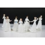 Seven Royal Doulton International Collectors Club porcelain lady figures to include 3 x Sentiments