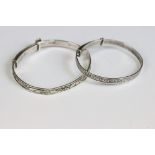 Two vintage silver bangles
