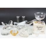 Mixed 20th century glassware, 10 pieces, to include a pair of Villeroy & Boch candlesticks (approx