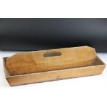 Large early 20th century pine twin compartment trug,61cm long