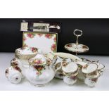 Royal Albert 'Old Country Roses' tea & dinner ware to include teapot & cover, coffee pot & cover,