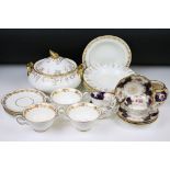 Royal Crown Derby 'Vine' pattern gilt dinnerware (tureen & cover, 8 dinner plates, 9 side plates, 10