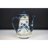 Early 20th century James Macintyre Florian Coffee Pot with tubed lined decoration in the Blue