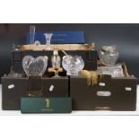 Collection of 20th century glassware to include cut glass, featuring Tipperary Crystal (vases, 2 x