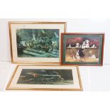 2 Terrence Cuneo prints steam engines, King George V and the Great Marquees 108 x 64cm and 100 x