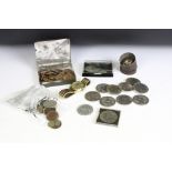 A small group of mixed collectables to include coins, tokens, commemorative crowns and a vintage