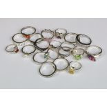 Collection of twenty silver rings
