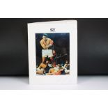 Boxing interest - Action Photographic Print of Muhammed Ali with autograph / signatory, 25cm x 20cm