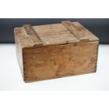 Early to Mid century Pine Baby Bottle Lidded Crate, stamped to sides ' 48 Baby Bottles, 5 - 73,