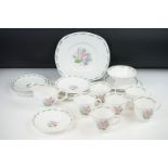 Susie Cooper 'Fragrance' tea set (pattern no. C485) to include 6 teacups & saucers, 6 tea plates,