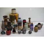 Collection of West German pottery jugs & vases, 19 pieces of various shapes & sizes, to include a
