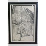 Signed Limited Edition Print of a Fantasy Drawing of New York and the Statue of Liberty titled Far