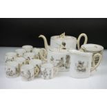 French porcelain part tea / coffee set, decorated with scenes of figures & camels in the desert,