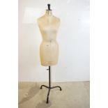 Early 20th century Female Torso cloth covered Mannequin or Dress Makers Dummy, size 10, marked