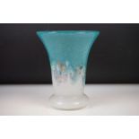 Swirling mottled glass vase, possibly Monart, approx 19cm high