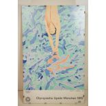 David Hockney (B. 1937), Olympische Spiele Munchen 1972, The Diver, poster for the Summer Olympic
