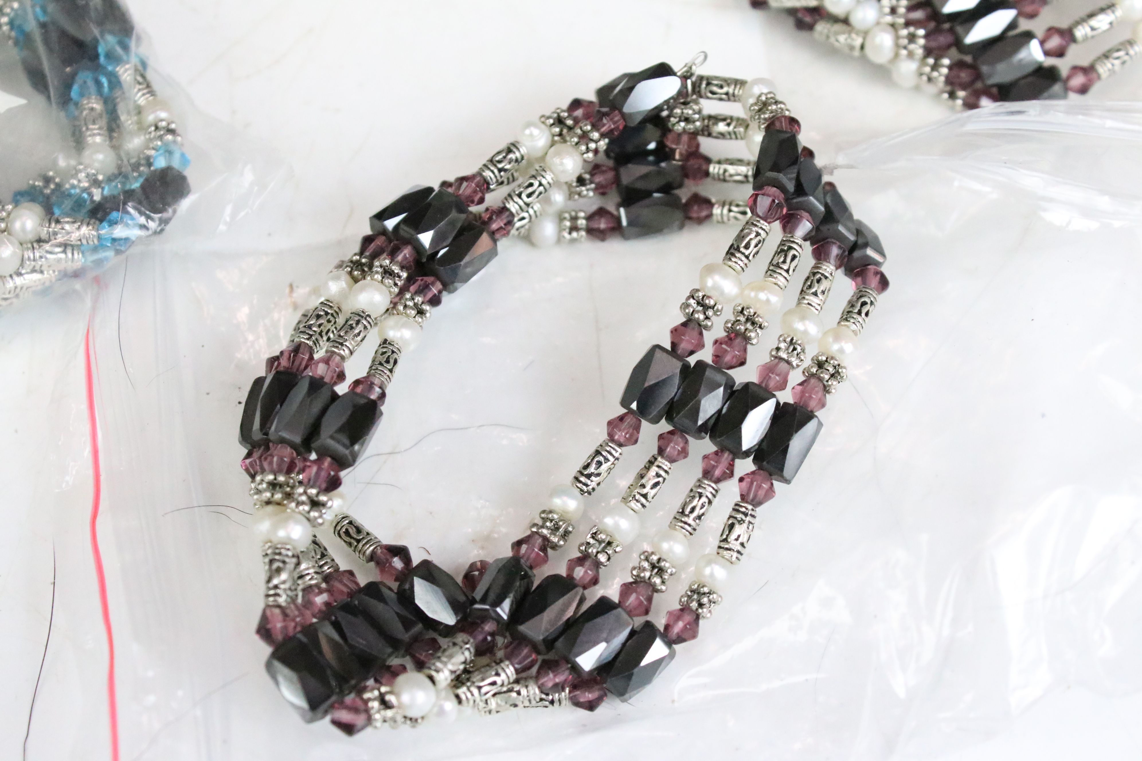 A collection of approx thirty nine beads, pearls and hematites necklaces with magnetic fastenings, - Image 2 of 7