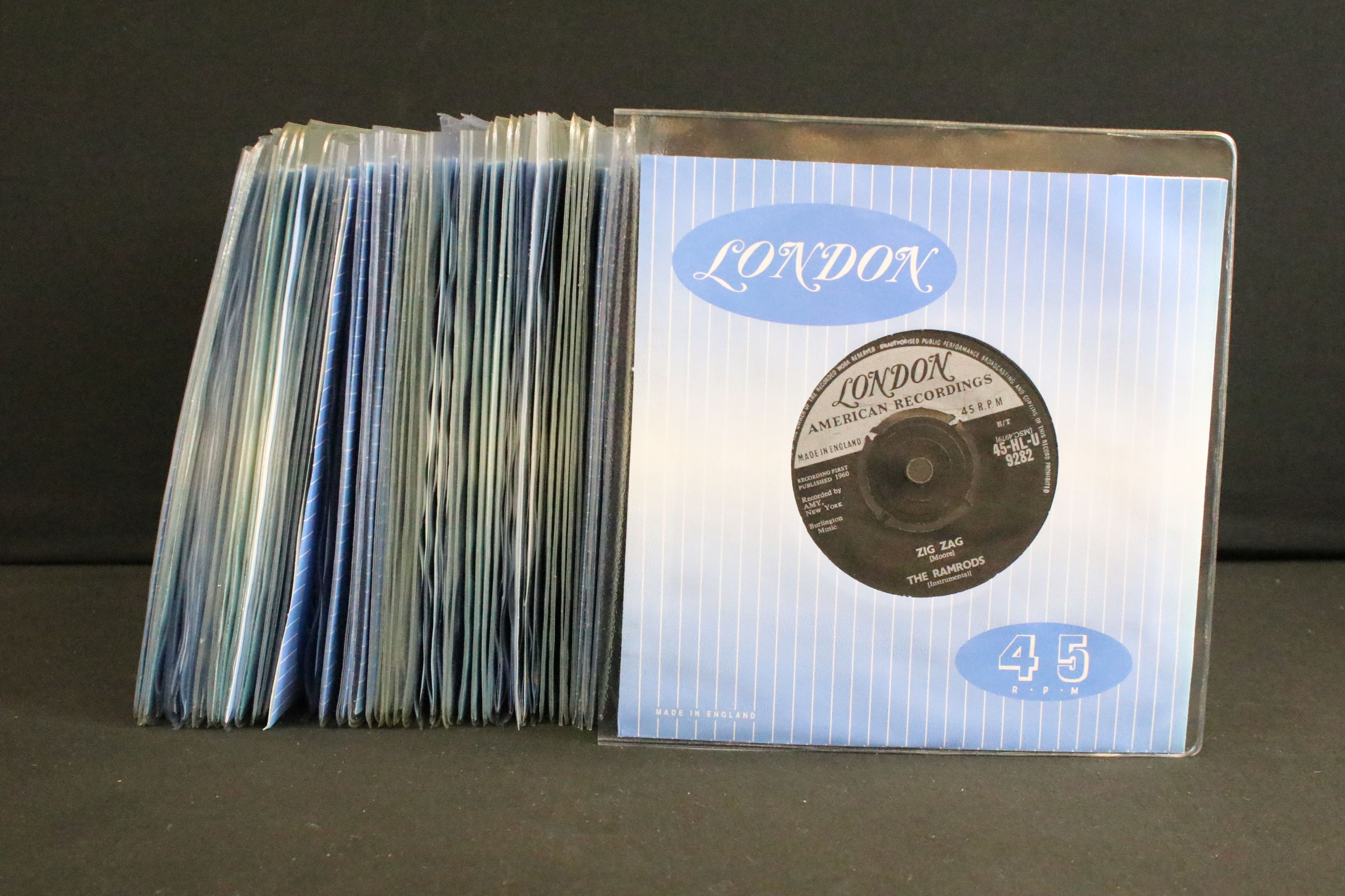Vinyl - 56 mainly Rock N Roll 7" singles on London Records including many Tri-Centre issues to