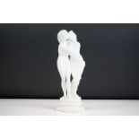 An Italian marble sculpture of two figures in the classical form, approx 24cm in height.