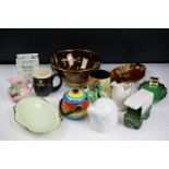 Carlton Ware - Assorted ceramics to include; Harrods ceramic bag and truck, hippo preserve jar, Vert