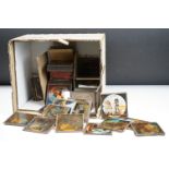 A collection of antique glass slides and negatives, to include topographical photographs and hand