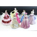 Group of ten Coalport and Royal Doulton lady figurines. The lot to include Coalport Ladies of