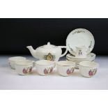 Mid Century Royal Cauldon Corona coronation commemorative children's tea set. the consisting of