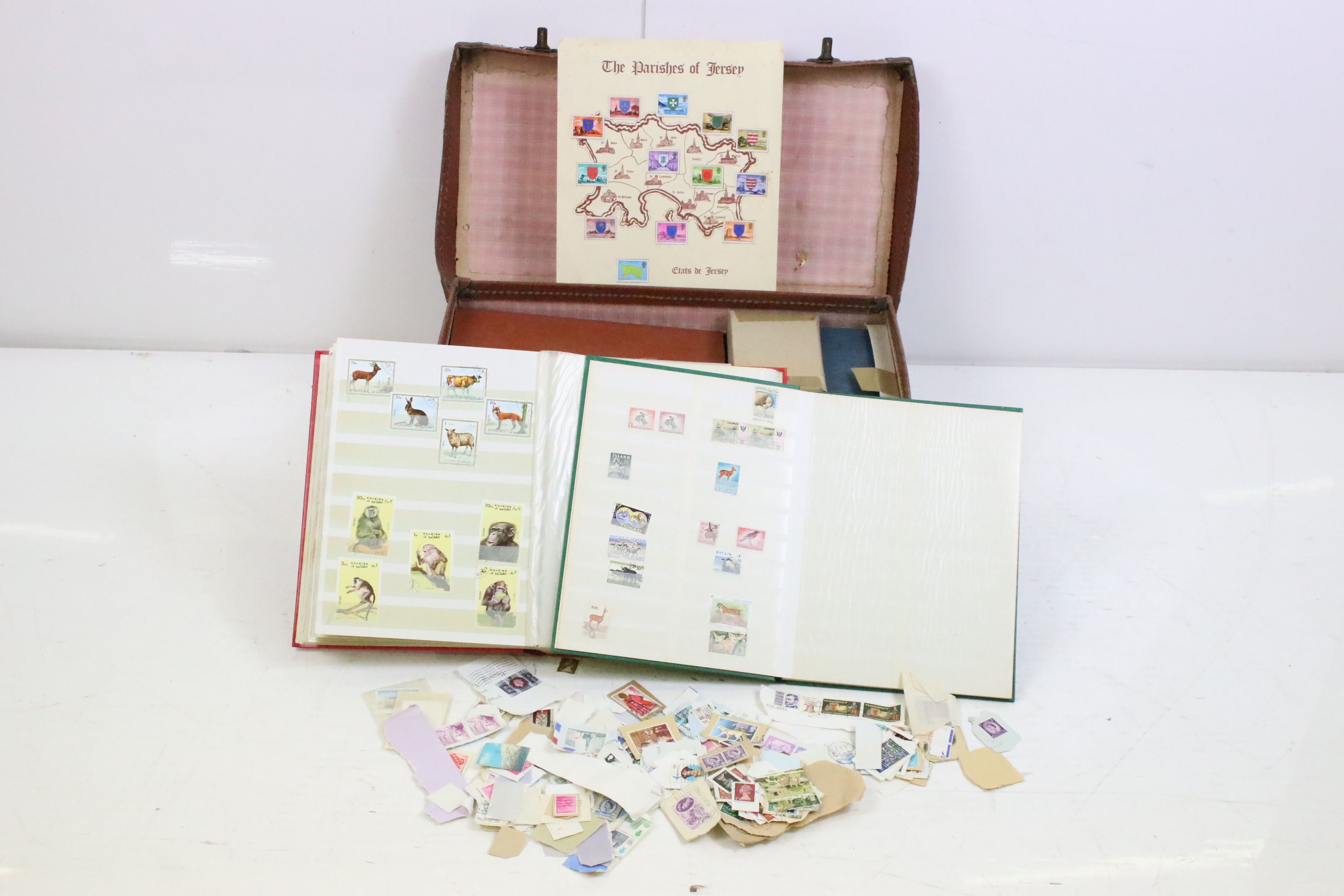 Stamp collecting accessories to include three large blank albums, six small Netto albums, unused