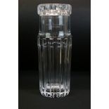 Tiffany & Co - A glass carafe of cylindrical form having moulded fluted sides with a matching