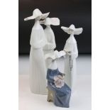 Group of three Lladro figurines in the form of nuns, to include one group figurine and two