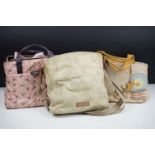 Radley Leather and Fabric Cream Handbag decorated with flowers, approx. 35cm wide together with