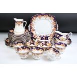 Late 19th Century Victorian Royal Albert Imari tea wares including two styles close in design.