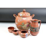 19th Century Wedgwood Capri Ware Antico Rosso enamelled terra cotta ceramics. The lot to include