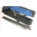 Large quantity of fishing gear including rods, fishing bags and umbrellas, all modern