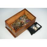 Box of mixed items including silver jewellery
