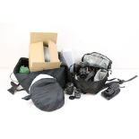 A Canon D40 Digital SLR / DSLR camera together with accessories to include lenses, flash, batteries,