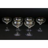 Set of six Babycham glasses set within their original 'party pack' box.